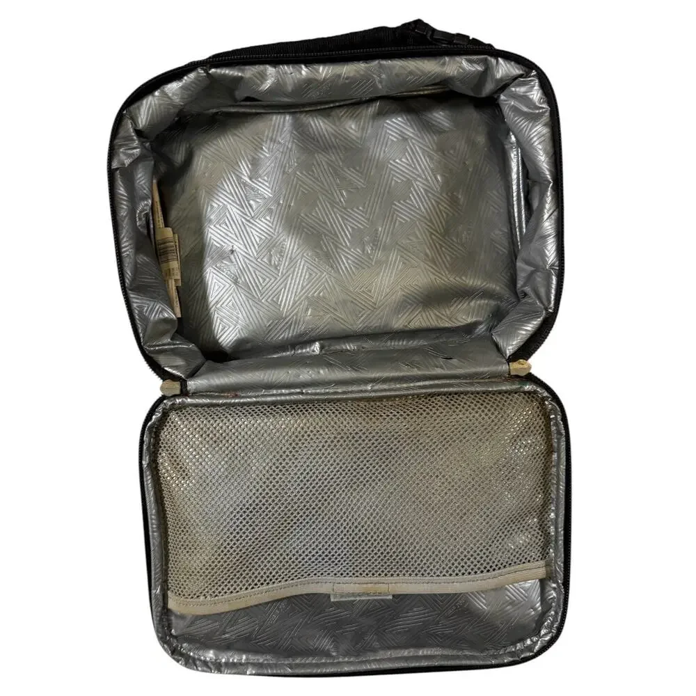 High Sierra Insulated Lunch Box Bag Scribble Camo Grey Tan Black Padded Clip-On